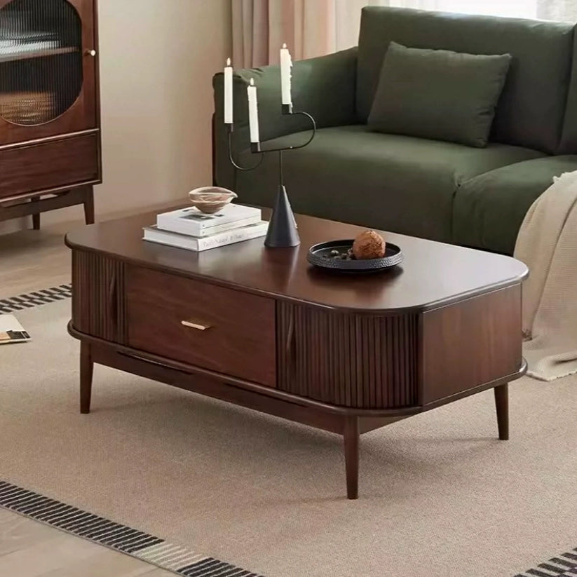 Solid wood TV cabinet living room coffee table combination storage locker retro furniture