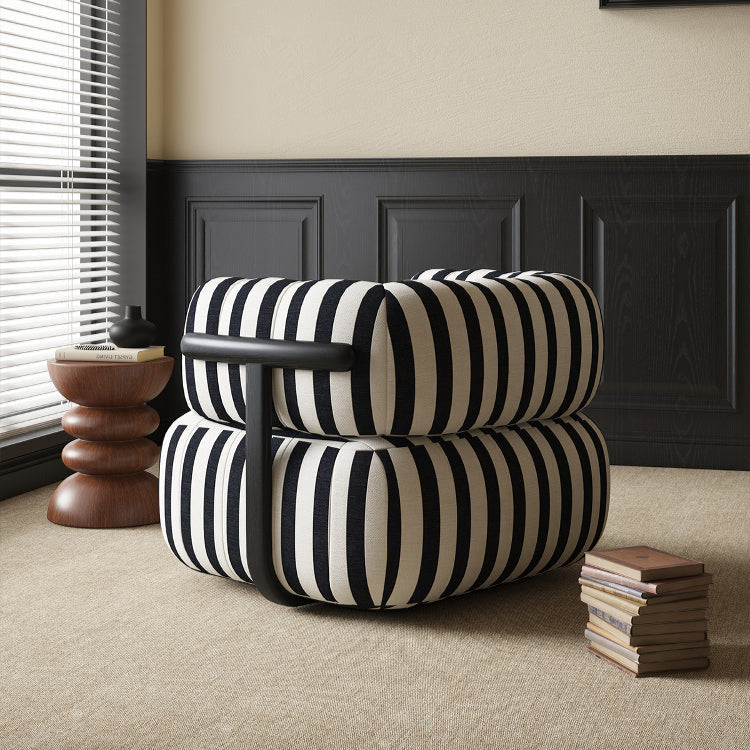 Medieval style designer small apartment striped premium balcony single sofa chair living room leisure creative B & B retro