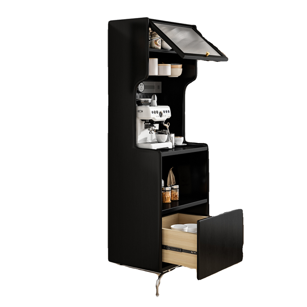 Retro solid wood dining side cabinet, living room side cabinet, wine cabinet, kitchen storage locker custom