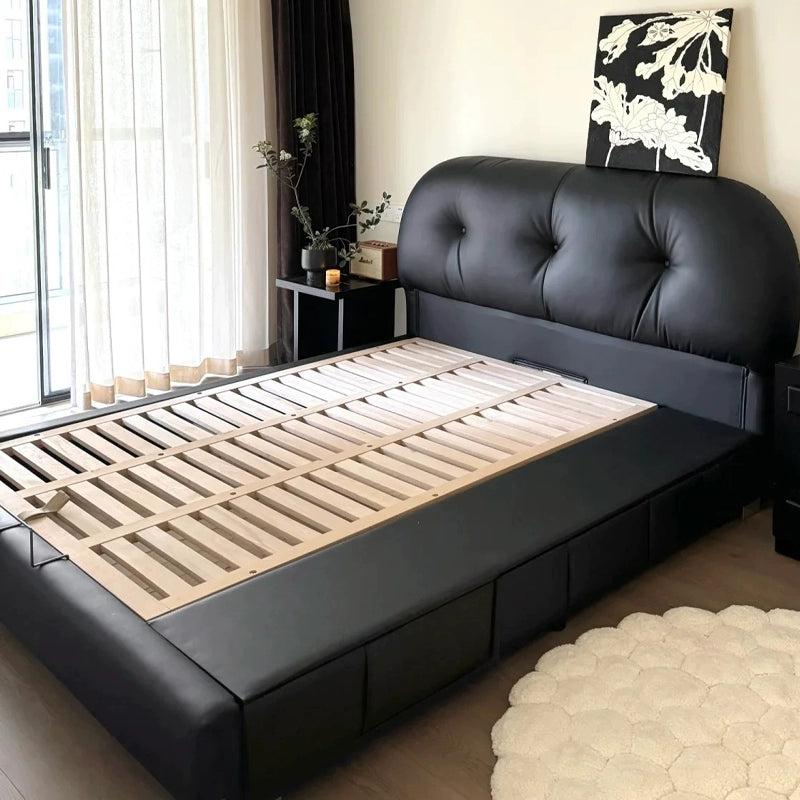Master bedroom bed light luxury storage bed customization