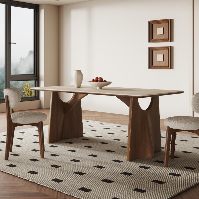 Slate dining table Small household modern simple rectangular dining table custom