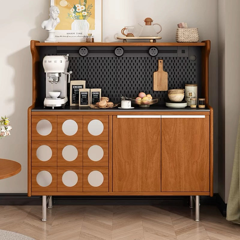 Solid wood dining side cabinet, rock slab tea storage cabinet, entrance cabinet, drinking water coffee machine cabinet, customized.