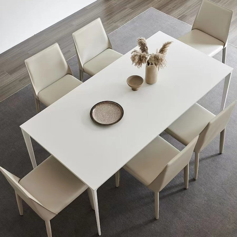Slate dining table household modern simple aluminum alloy rectangular light luxury custom