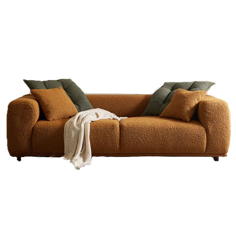 Simple modern sofa small apartment living room tofu block straight row three-person four-person sofa