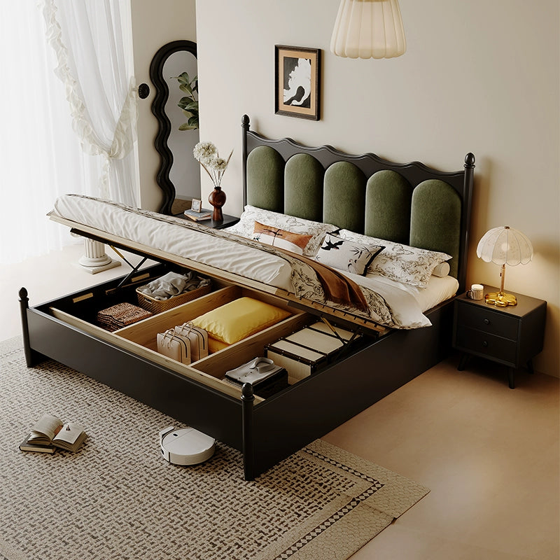 Modern Queen-Size Platform Bed with Upholstered Headboard