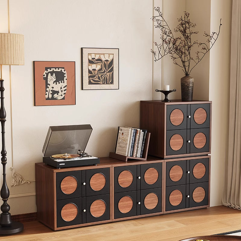 Ash wood retro chest of drawers bedroom living room wall combination locker