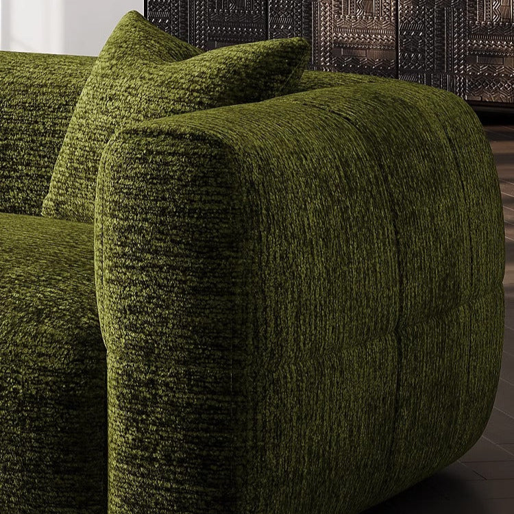 Simple sofa living room small apartment cream wind straight row fabric sofa large flat villa sofa