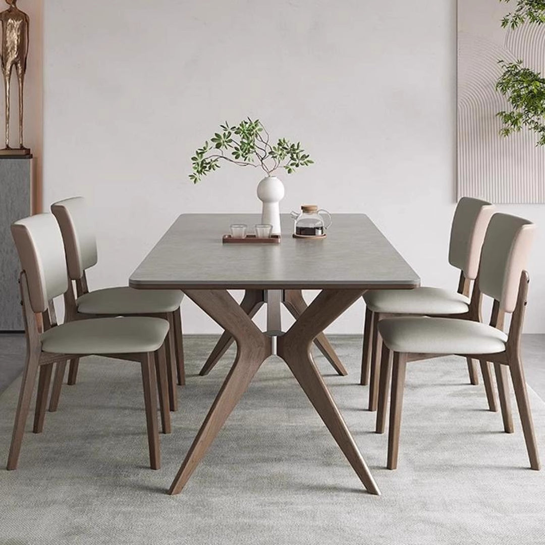 Dining table and chair combination household small apartment light luxury high-end living room rectangular dining table custom
