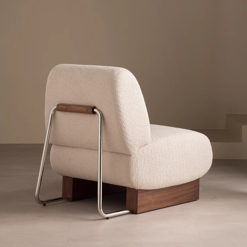 Solid wood simple retro medieval small apartment leisure chair designer balcony single sofa chair living room chair