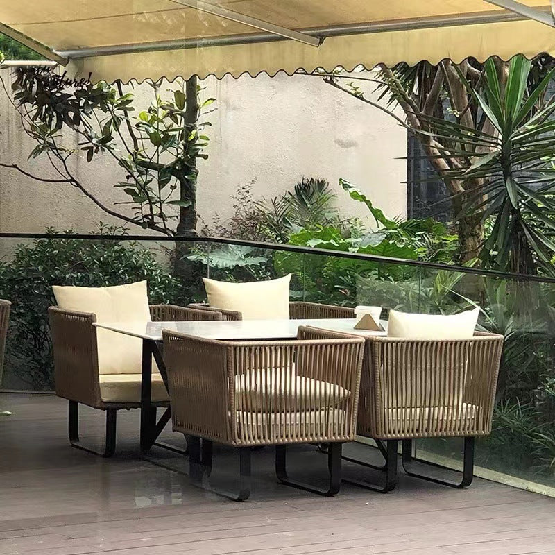 Outdoor leisure rattan sofa restaurant courtyard hotel homestay furniture combination