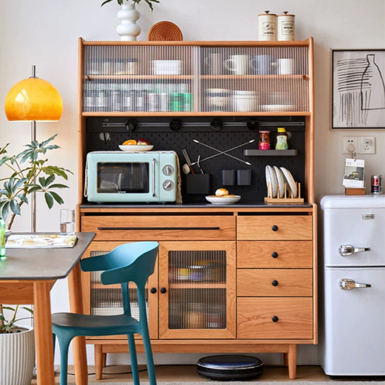 Solid wood dining side cabinet storage cabinet household locker living room coffee cabinet tea cabinet custom