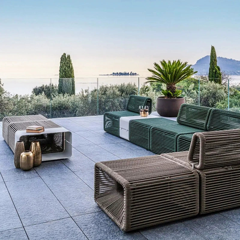 Outdoor sofa hotel, swimming pool, resort courtyard, villa, garden, homestay, rattan sofa chair, furniture custom