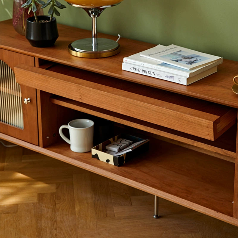 Solid wood TV cabinet retro living room locker TV cabinet custom