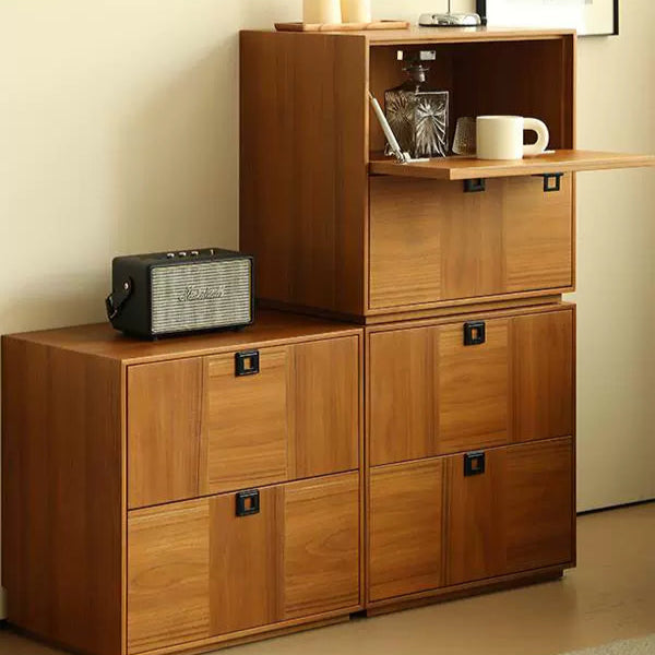 Solid wood combination cabinet Solid wood retro home living room side cabinet Bedroom chest cabinet Antique card door cabinet