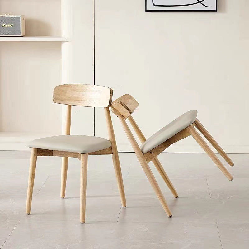 Solid wood dining chair household log modern simple dining table chairs restaurant backrest stool custom