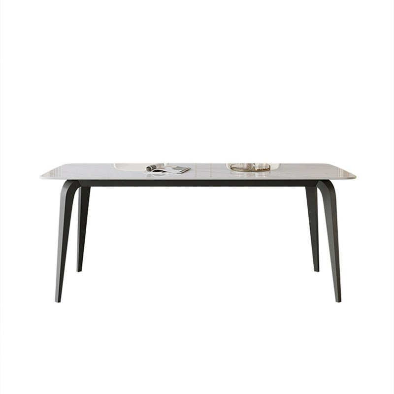 Light luxury rock slab dining table and chairs household small apartment modern simple rectangular dining table custom