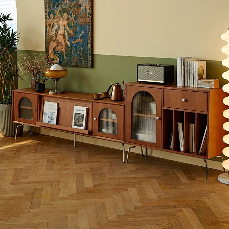Solid wood TV cabinet retro living room locker TV cabinet custom
