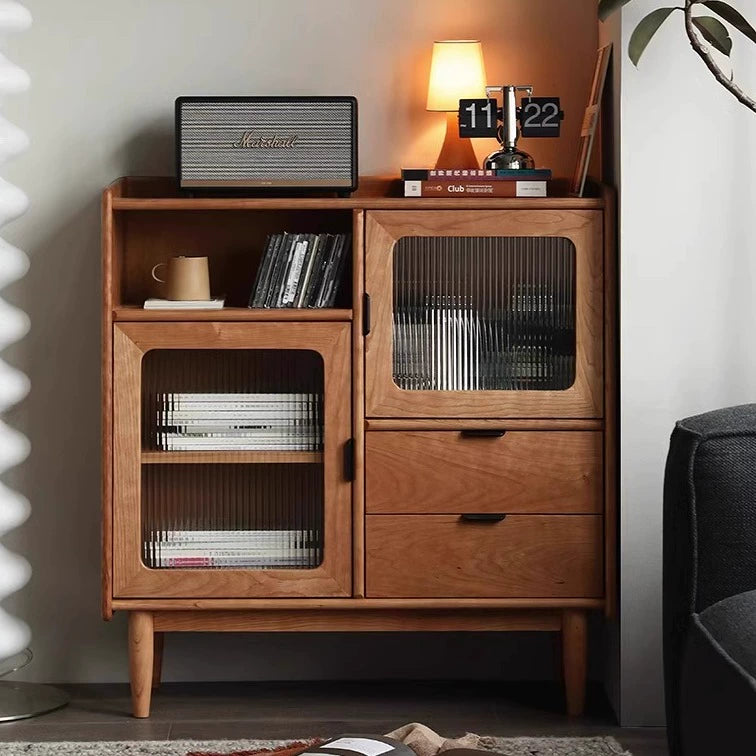 Solid wood side cabinet dining side cabinet living room tea cabinet storage locker custom