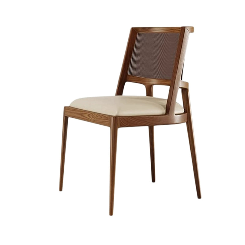 Solid wood dining chair home designer retro rattan chair hotel restaurant casual backrest wooden chair