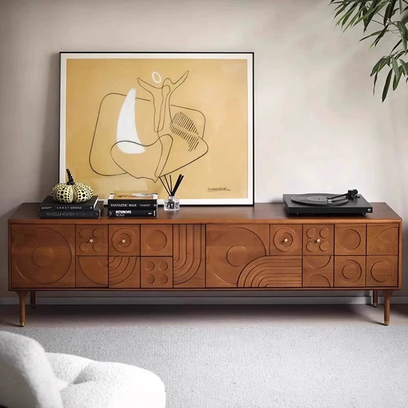 Solid wood TV cabinet carved living room side cabinet floor chest cabinet locker custom