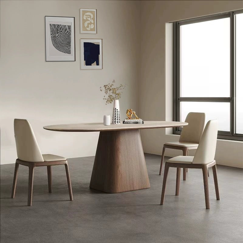 Retro rock slab dining table household rectangular dining table designer solid wood dining table and chair combination custom