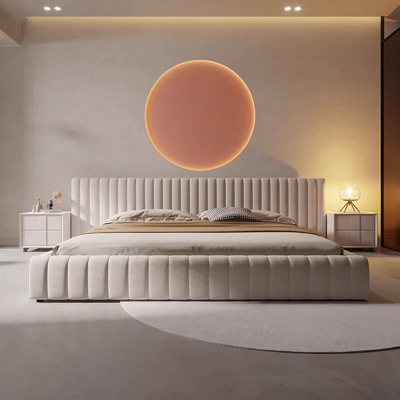 master bedroom double bed high-end wide backrest storage queen bed custom