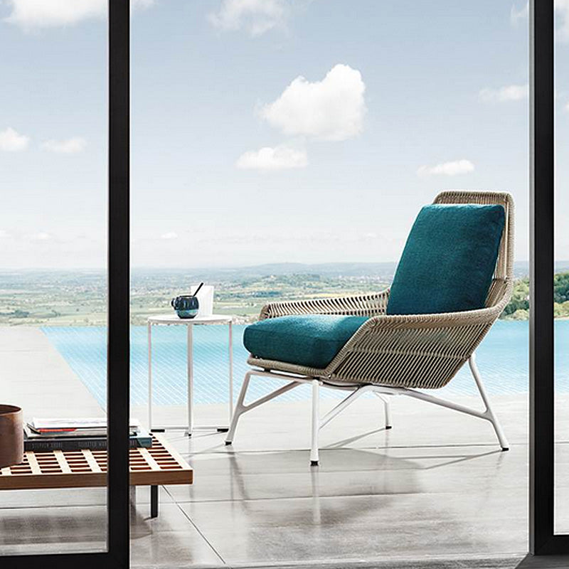 Balcony sofa lazy lying down leisure balcony courtyard homestay living room rattan single sofa pedal combination