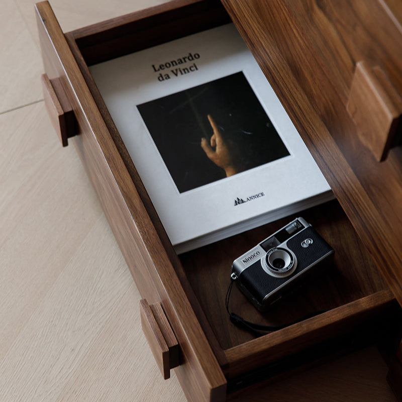 Solid wood combination TV cabinet modern retro module side cabinet bedside cabinet living room card door cabinet chest cabinet