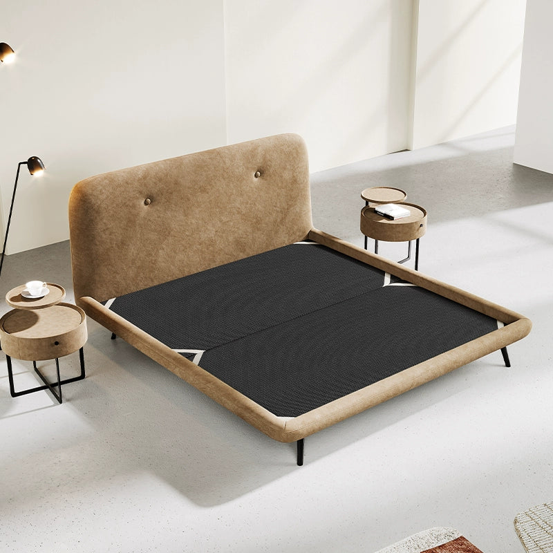 Fabric bed soft bag bed Flannel simple double bed