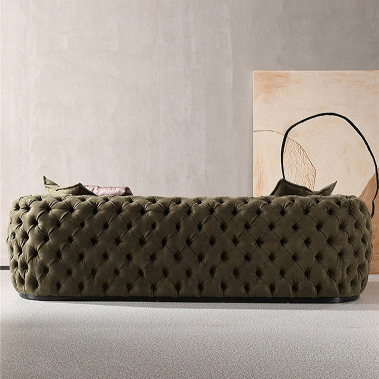 Living room light luxury matte leather straight sofa