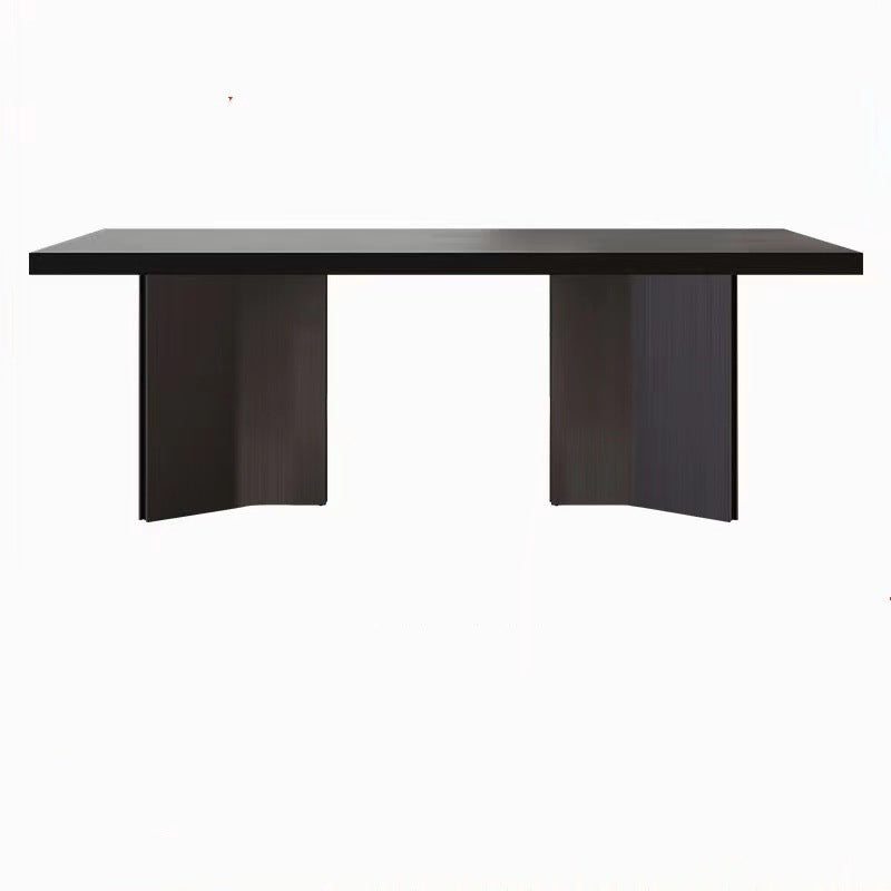 Minimalist rock slab dining table and chair combination household retro high-end rectangular dining table custom
