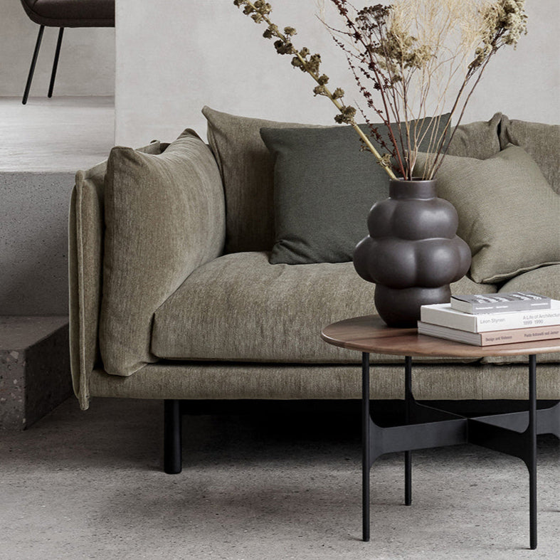 Light luxury small apartment living room simple modern fabric industrial style three-person straight sofa