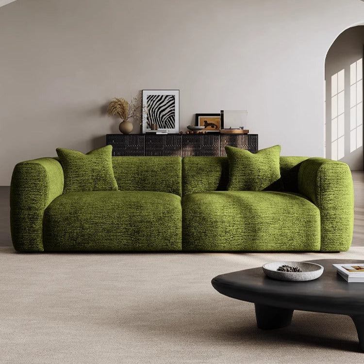 Simple sofa living room small apartment cream wind straight row fabric sofa large flat villa sofa