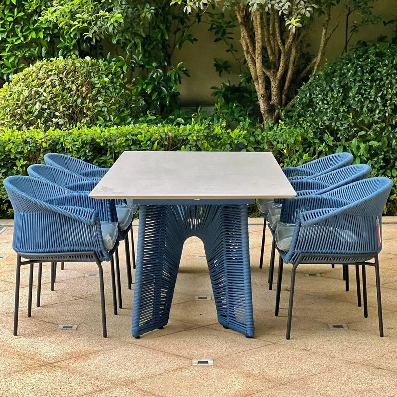 Outdoor courtyard table and chair combination villa garden rattan furniture creative balcony leisure rattan chair custom