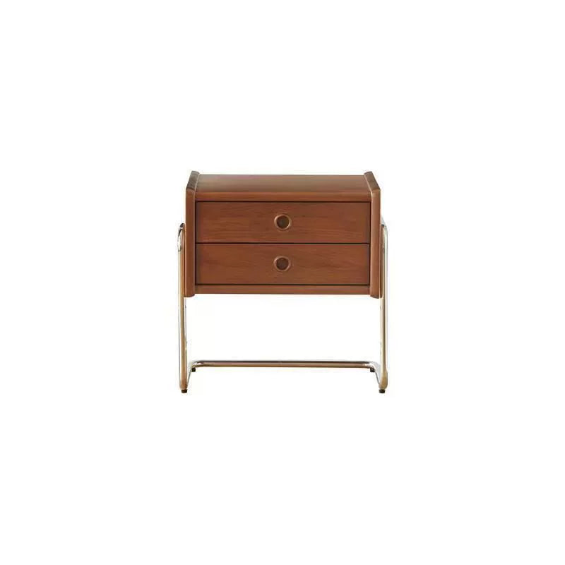 Solid wood retro bedside table Bedroom small storage cabinet Furniture Stainless steel bedside cabinet Locker custom