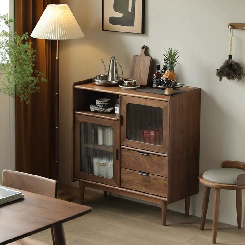 Solid wood side cabinet dining side cabinet living room tea cabinet storage locker custom