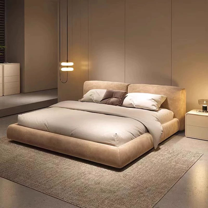 Fabric bed Modern simple master bedroom double bed soft bed custom