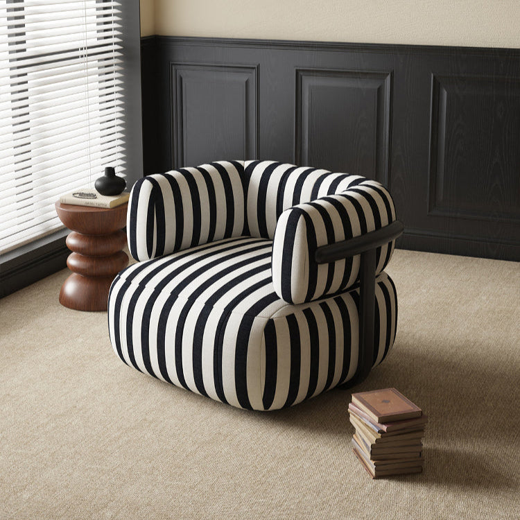 Medieval style designer small apartment striped premium balcony single sofa chair living room leisure creative B & B retro