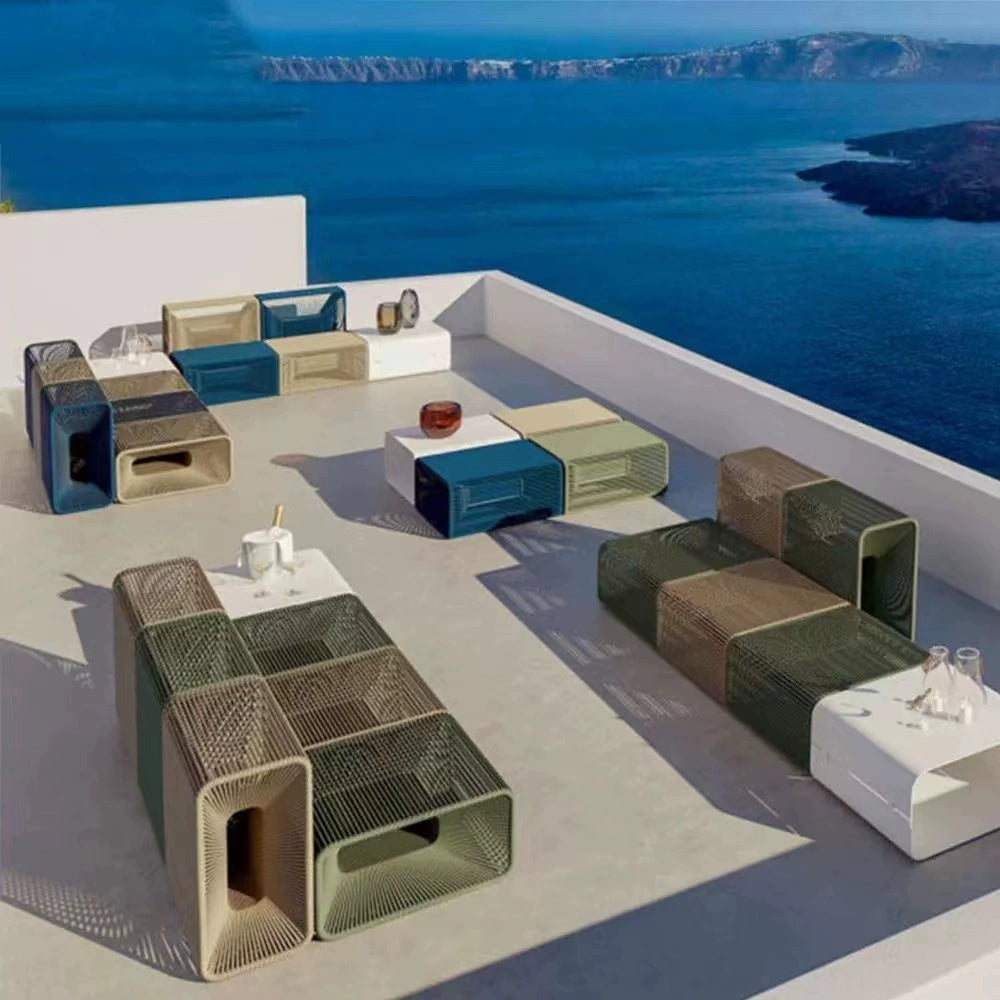 Outdoor sofa hotel, swimming pool, resort courtyard, villa, garden, homestay, rattan sofa chair, furniture custom
