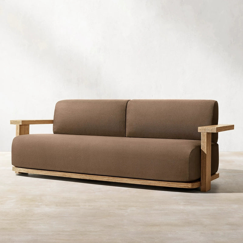 Outdoor sofa courtyard villa hotel solid wood garden open-air sun room rain and sun protection leisure furniture custom