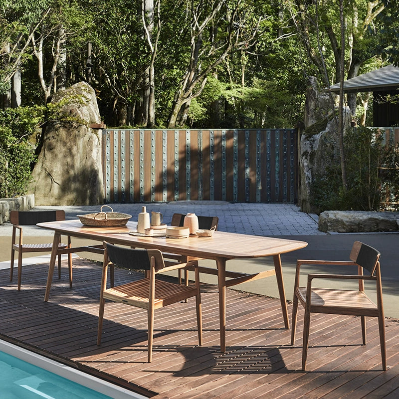 Outdoor tables and chairs courtyard villa furniture open-air yard garden solid wood designer terrace waterproof combination chair