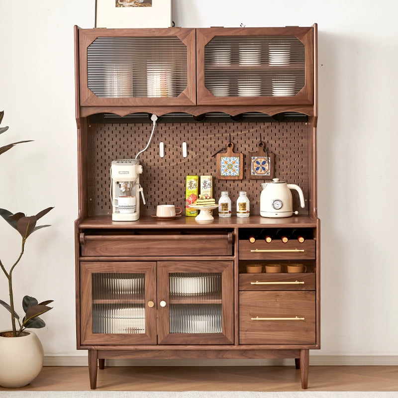 Solid wood dining side cabinet household living room storage retro tea cabinet rack custom