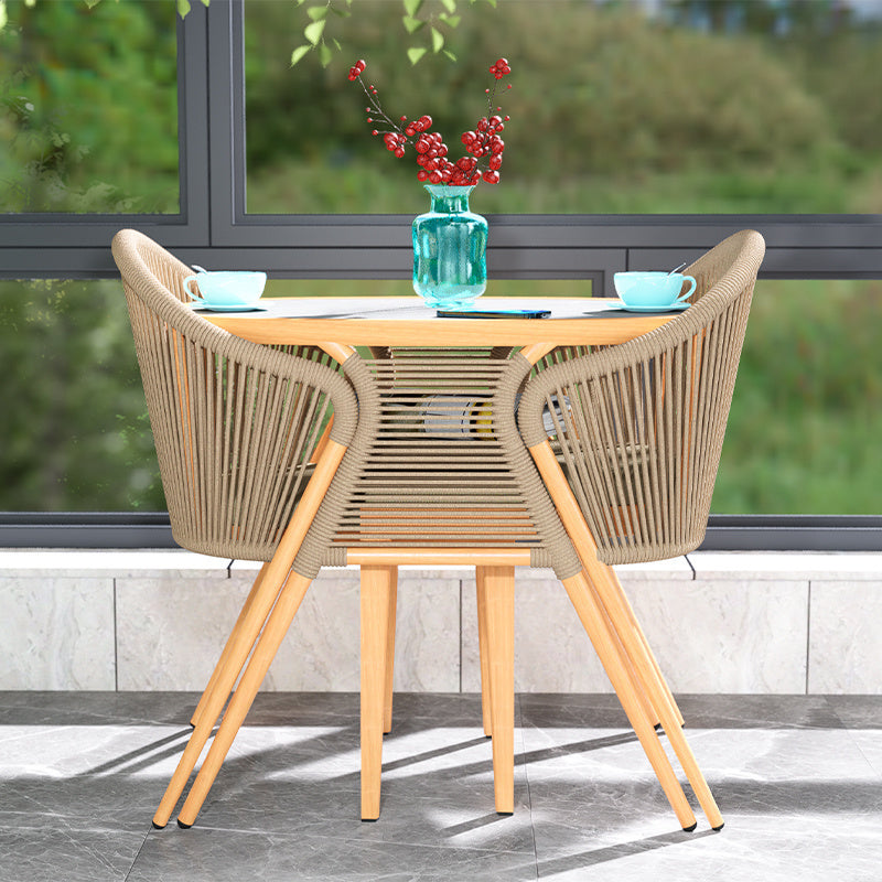Balcony tea table and chair combination simple leisure outdoor courtyard open-air household coffee table indoor creative small rattan chair