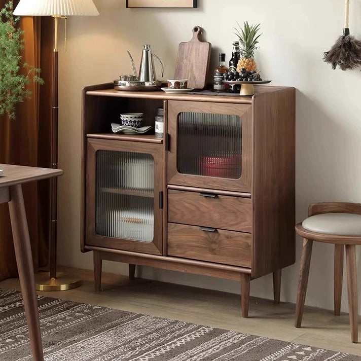 Solid wood side cabinet dining side cabinet living room tea cabinet storage locker custom