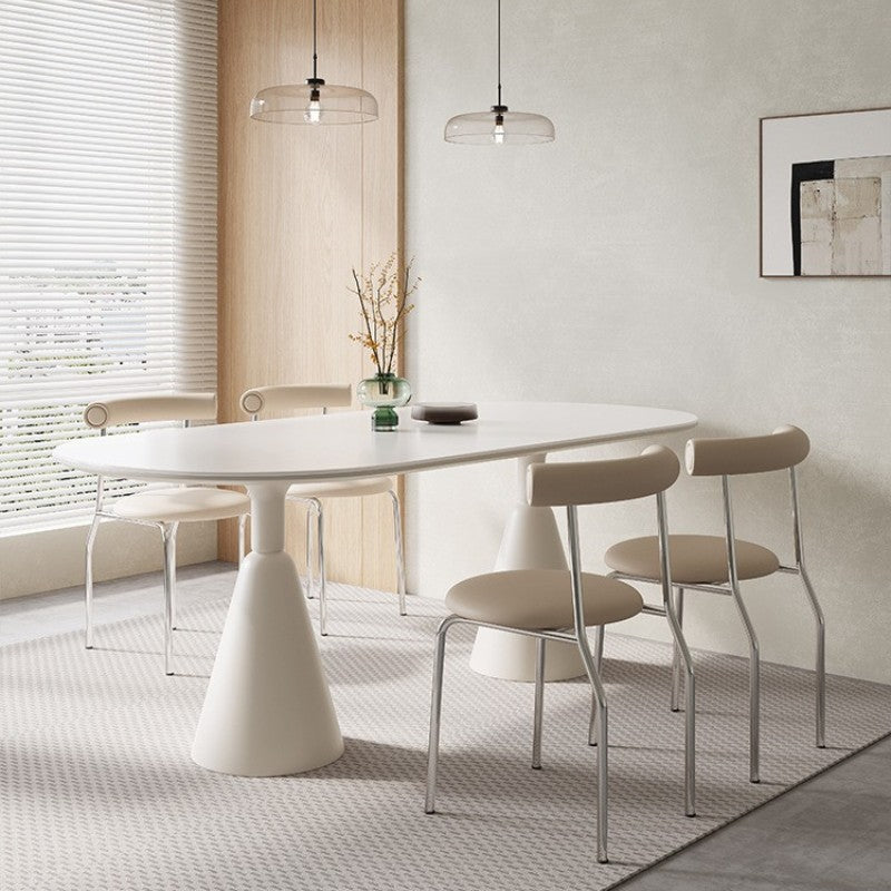 Slate dining table Modern simple household oval high-end dining table custom
