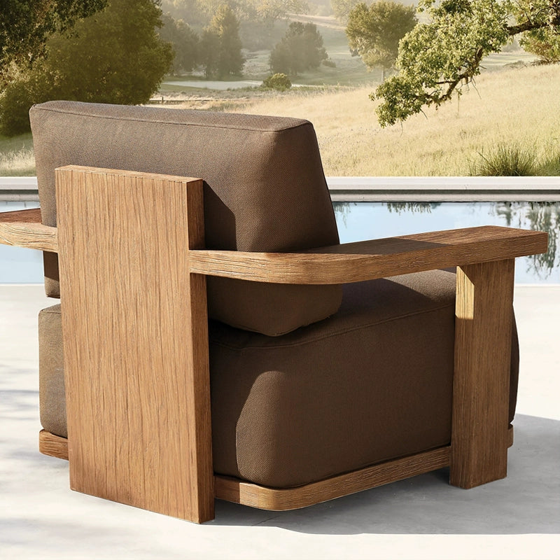 Outdoor sofa courtyard villa hotel solid wood garden open-air sun room rain and sun protection leisure furniture custom