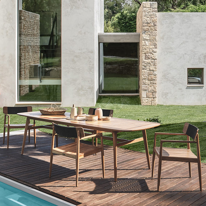 Outdoor tables and chairs courtyard villa furniture open-air yard garden solid wood designer terrace waterproof combination chair