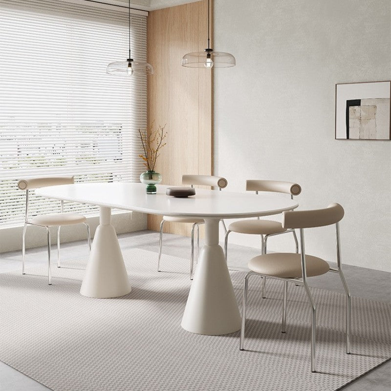 Slate dining table Modern simple household oval high-end dining table custom
