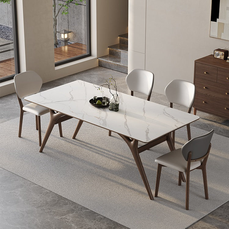 Solid wood dining table and chairs modern simple rectangular household dining table and chair combination custom