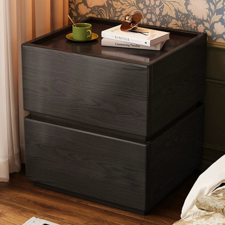 Retro solid wood bedside table Home bedroom Simple new small bedside storage cabinet